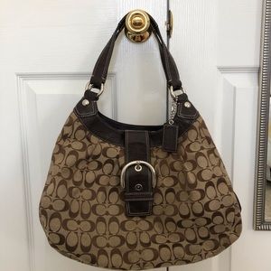 Brown Coach Bag with Buckle